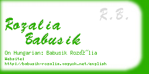 rozalia babusik business card